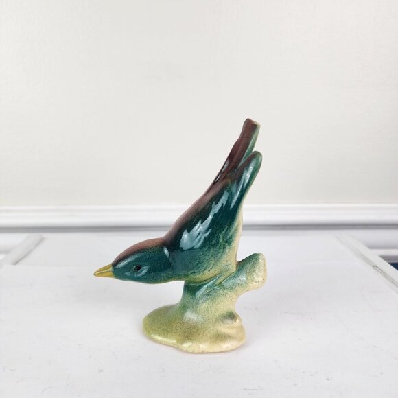 Bird on Branch Ceramic Figurine Vintage - Picture 3 of 7